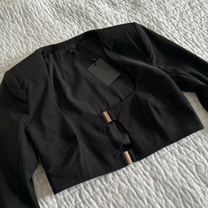 NBD Black Blazer Top